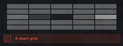 A short grid (train can't move as far)