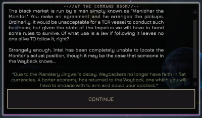 The introductory message on the Black Market