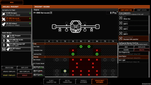 A screenshot of the spacecraft designer in the fleet editor.