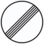Road sign end of restrictions