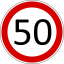 Road sign Maximum speed 50 km/h