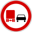 Road sign no overtake of cargo