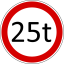 Road sign weight limit 25t