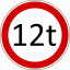 Road sign weight limit 12t
